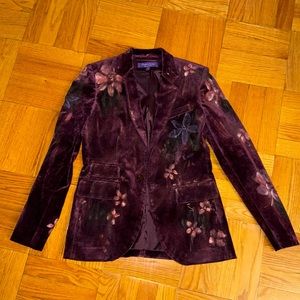 BRAND NEW, NEVER WORN: Ralph Lauren Collection velvet floral blazer